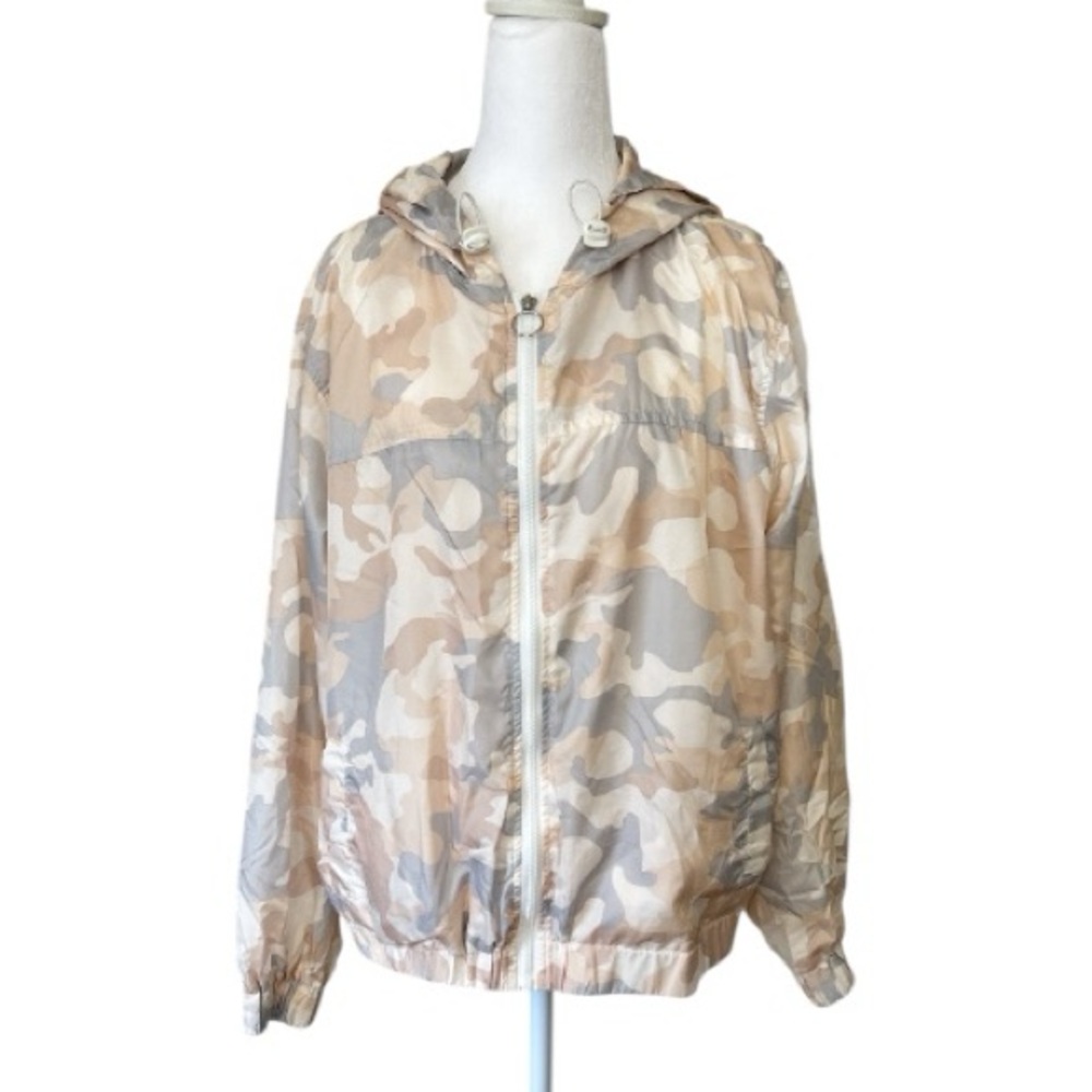 Olive & Oak Camo Hooded Windbreaker Jacket Women’s Size Large - Picture 2 of 6